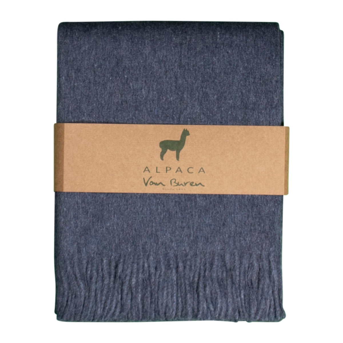 Plaid Laine Alpaga Bleu Foncé