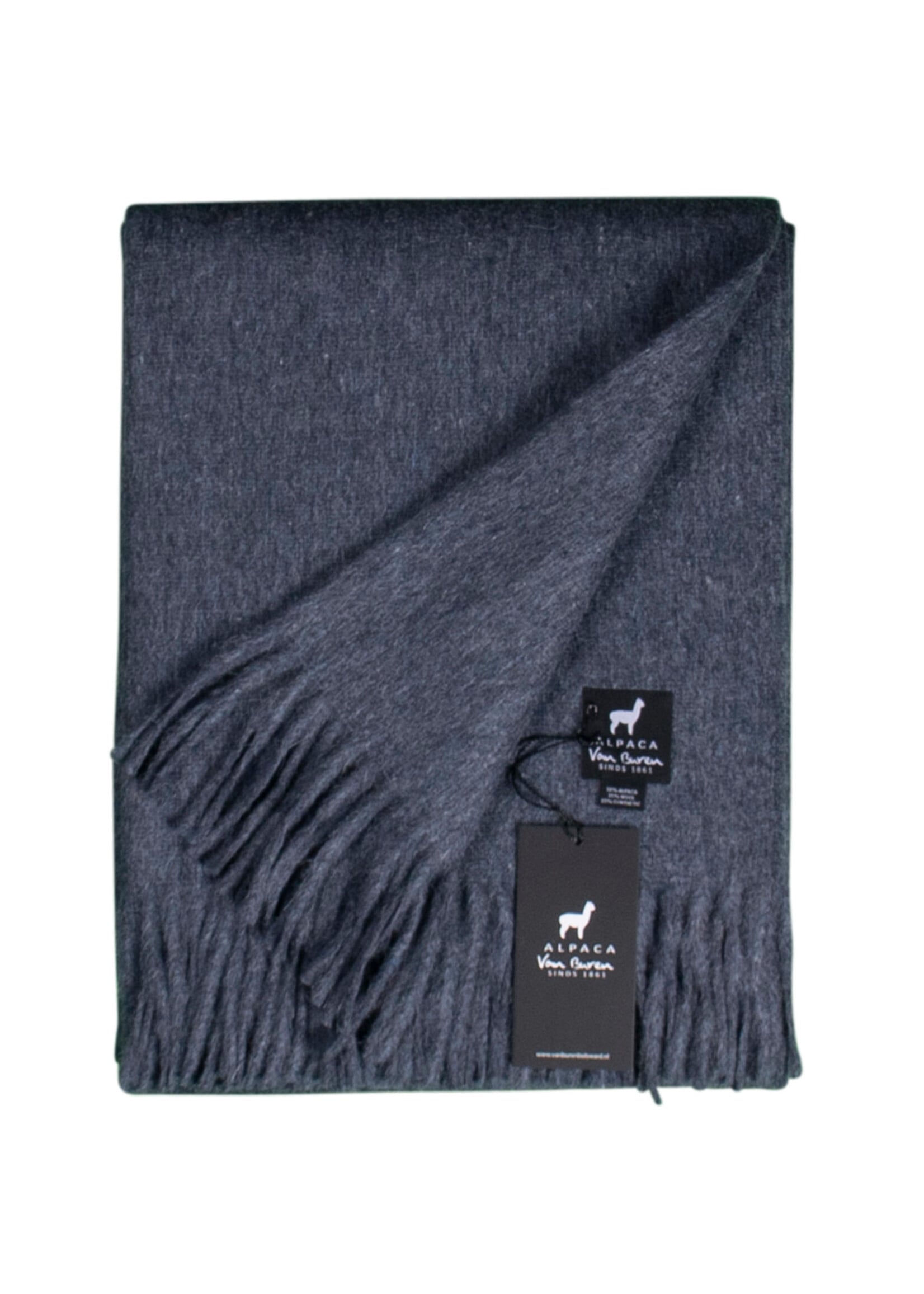 Plaid Laine Alpaga Bleu Foncé