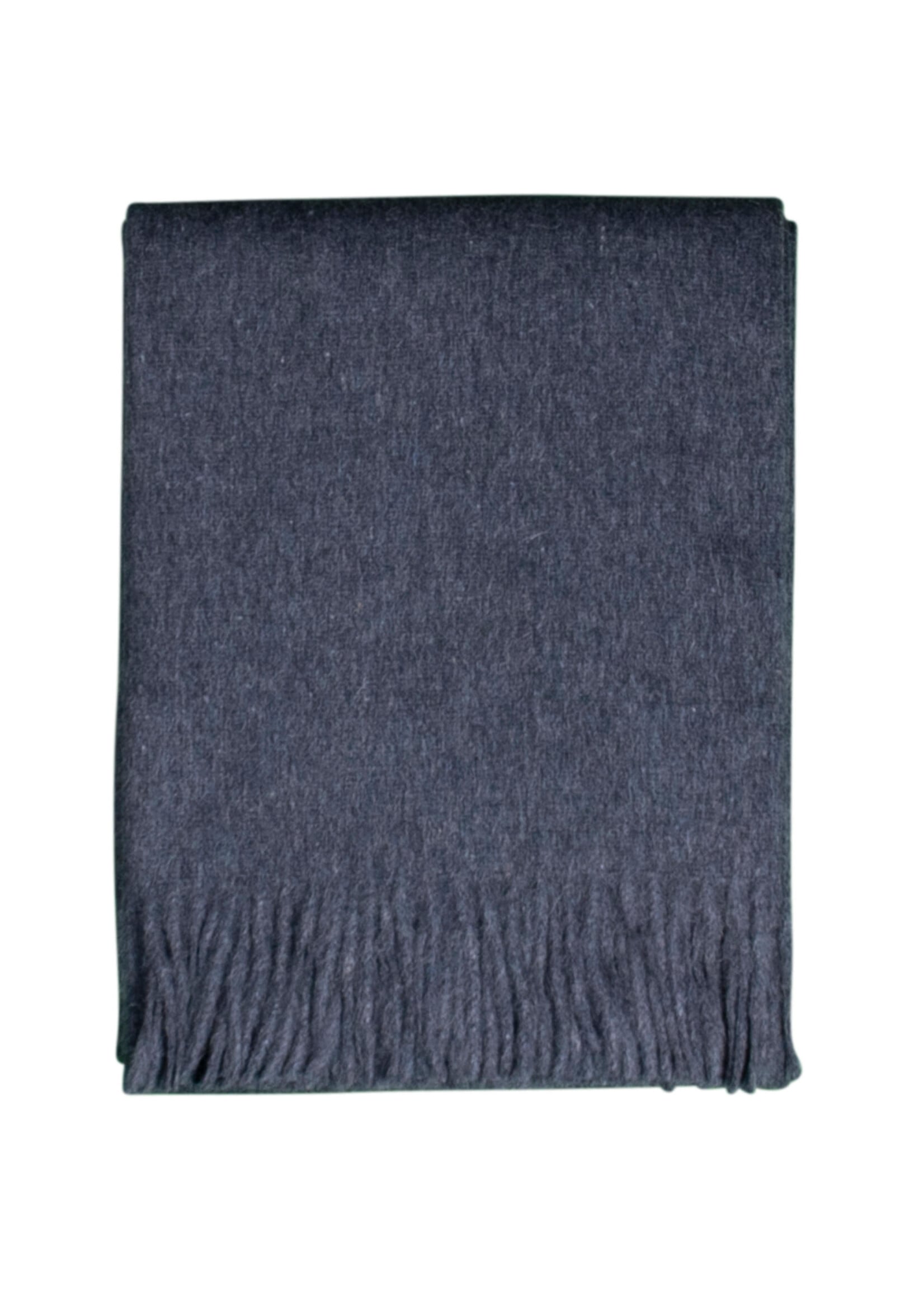 Plaid Laine Alpaga Bleu Foncé