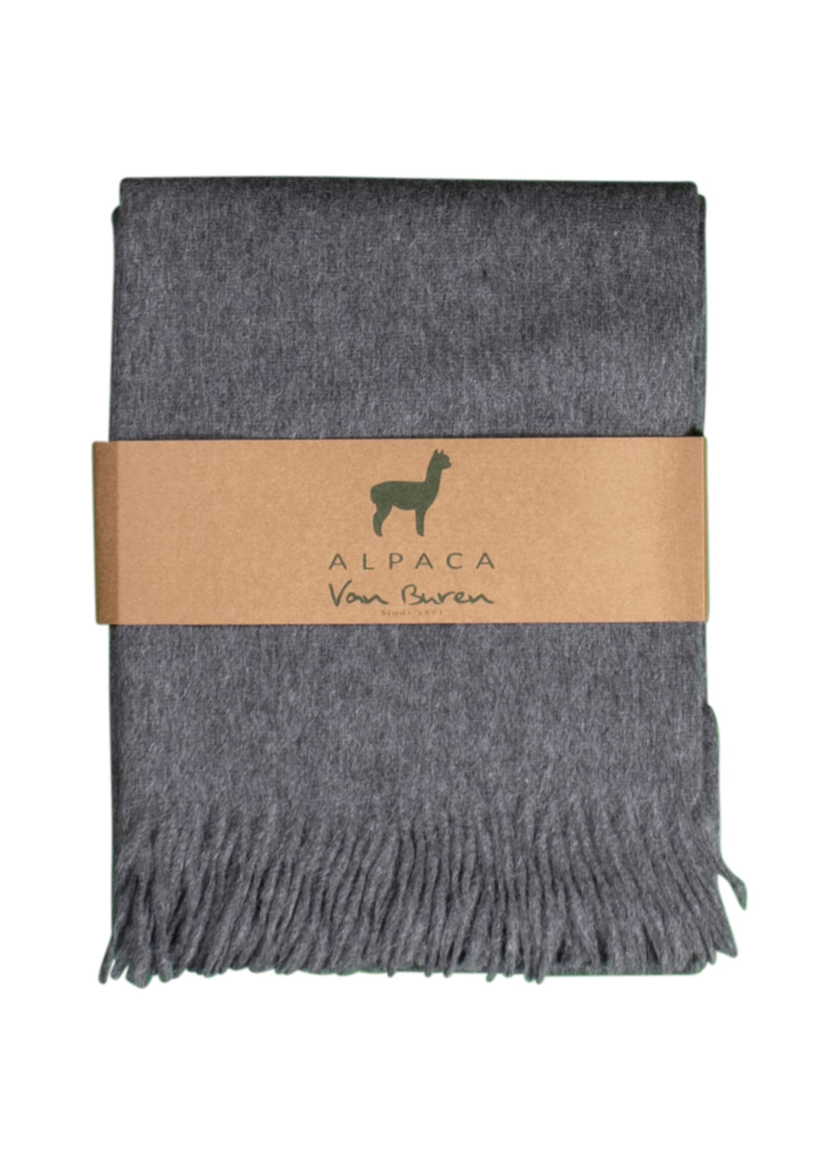 Plaid Laine Alpaga Gris