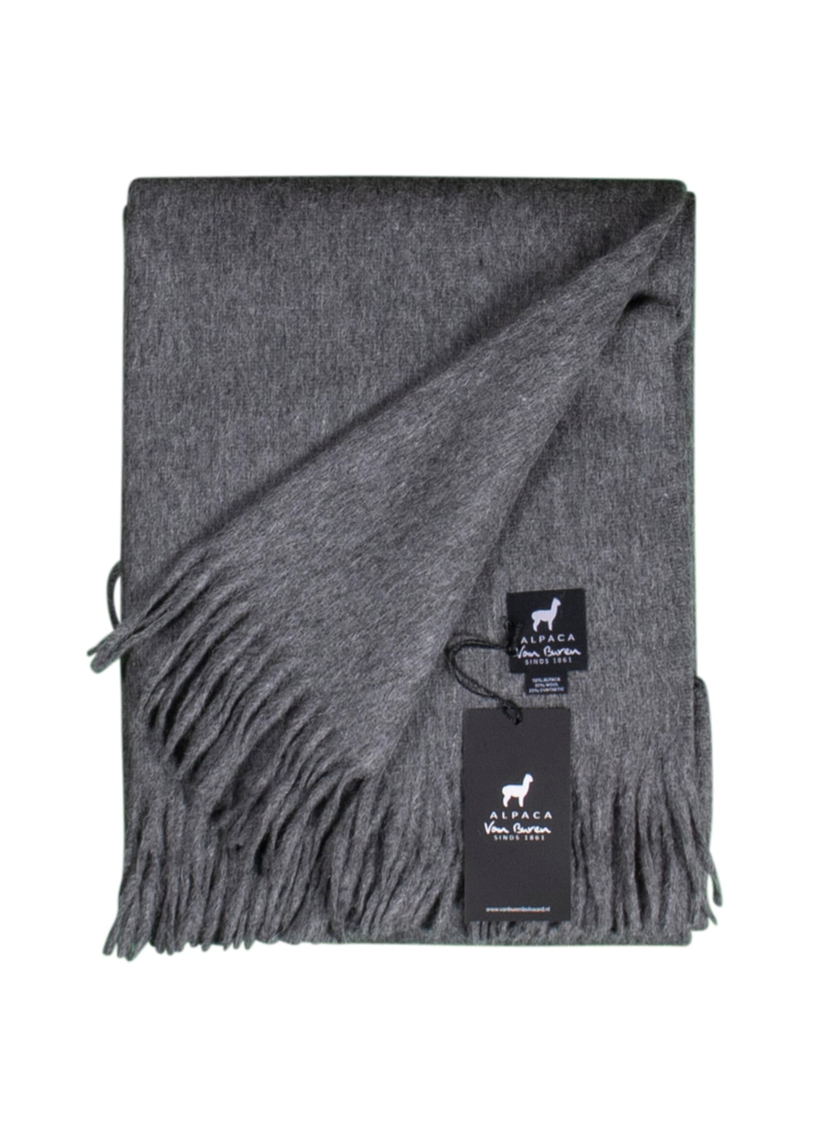 Plaid Laine Alpaga Gris