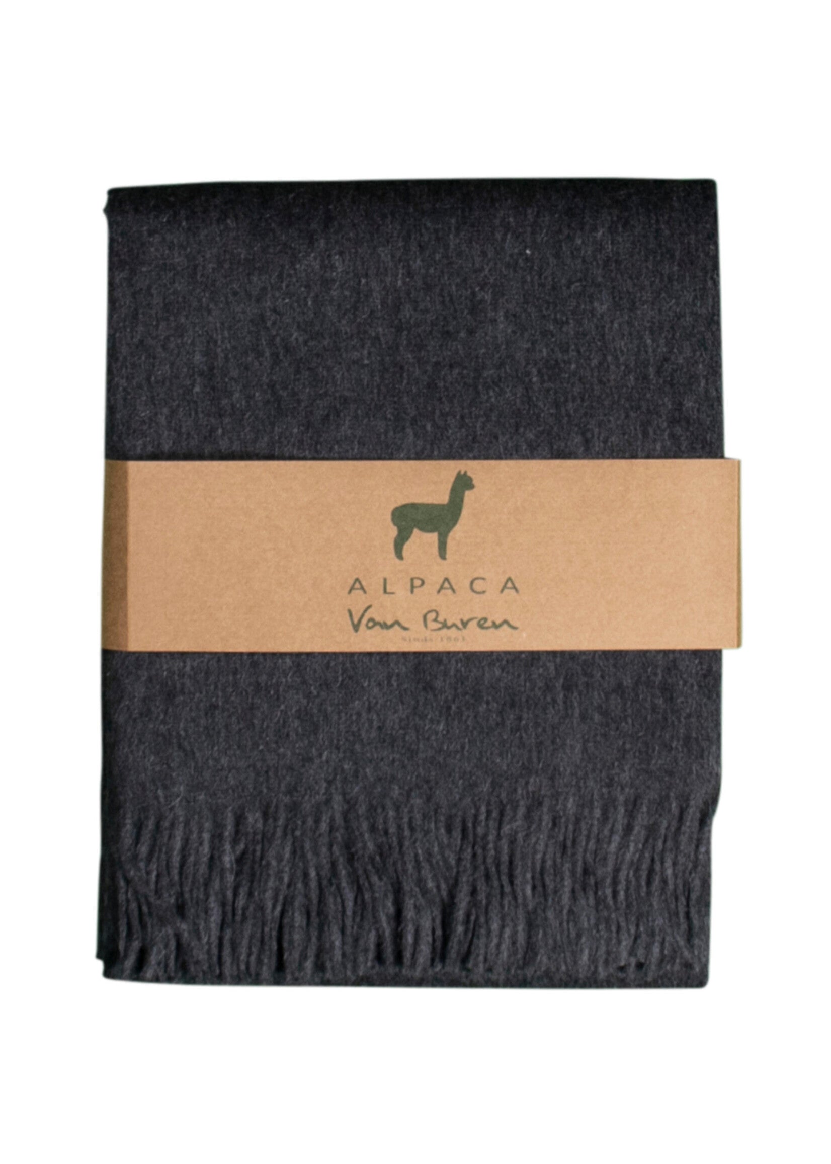 Plaid Laine Alpaga Gris Anthracite