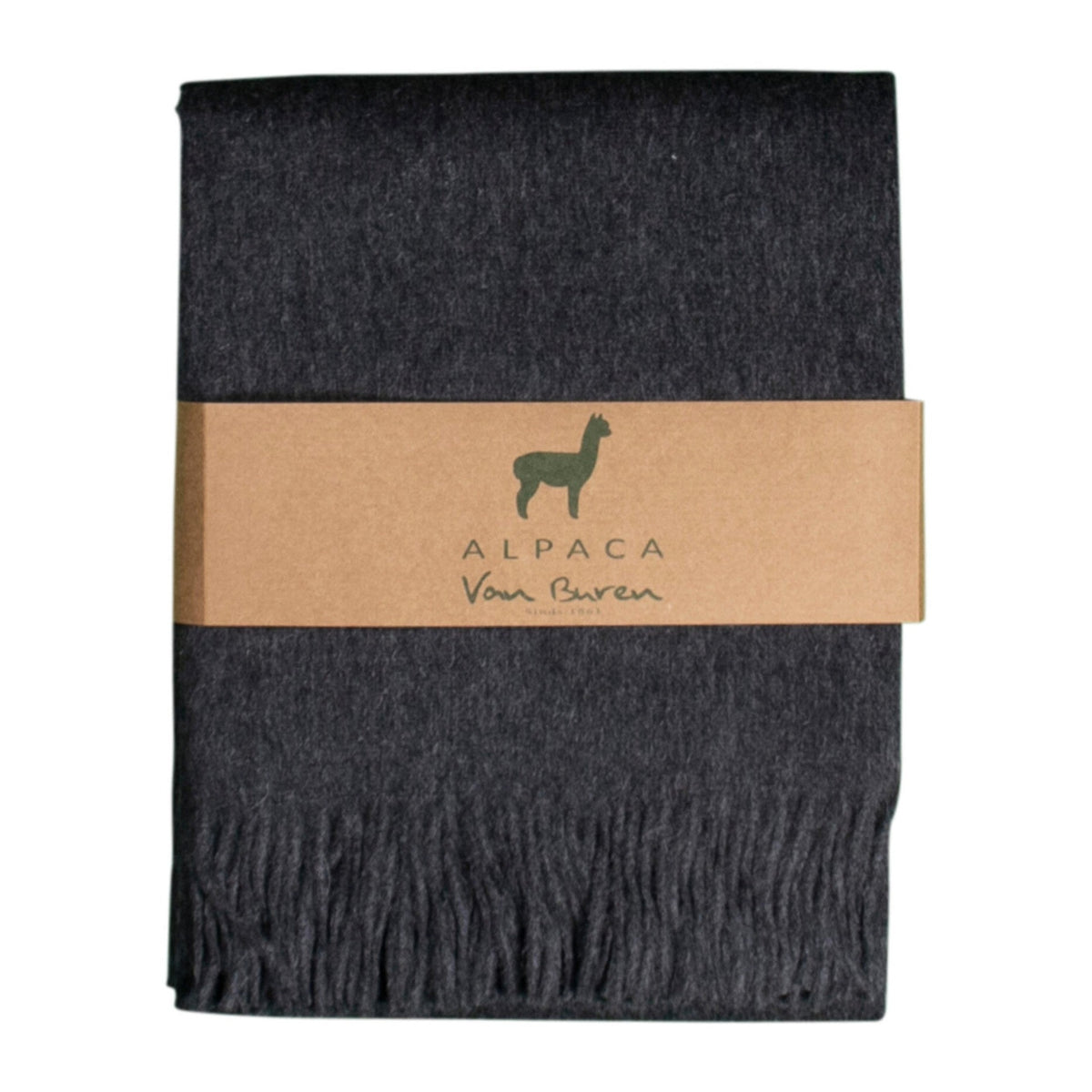 Plaid Laine Alpaga Gris Anthracite