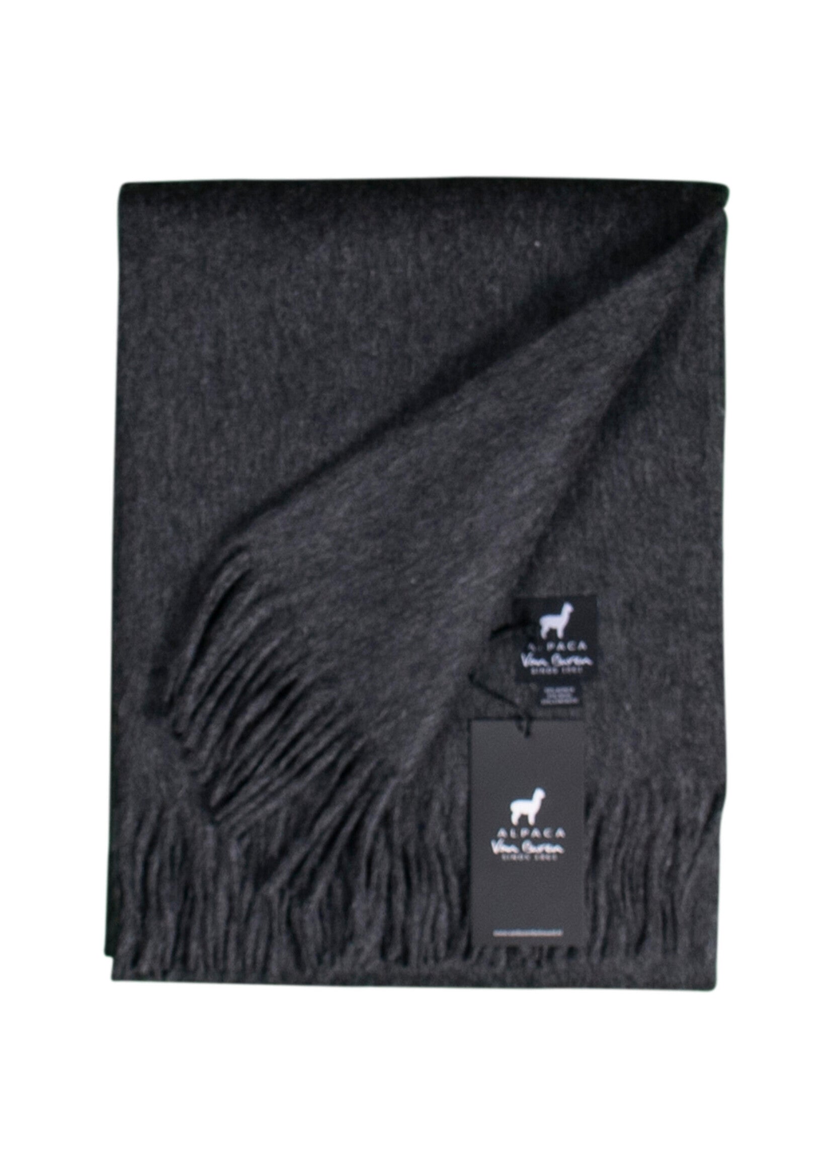 Plaid Laine Alpaga Gris Anthracite