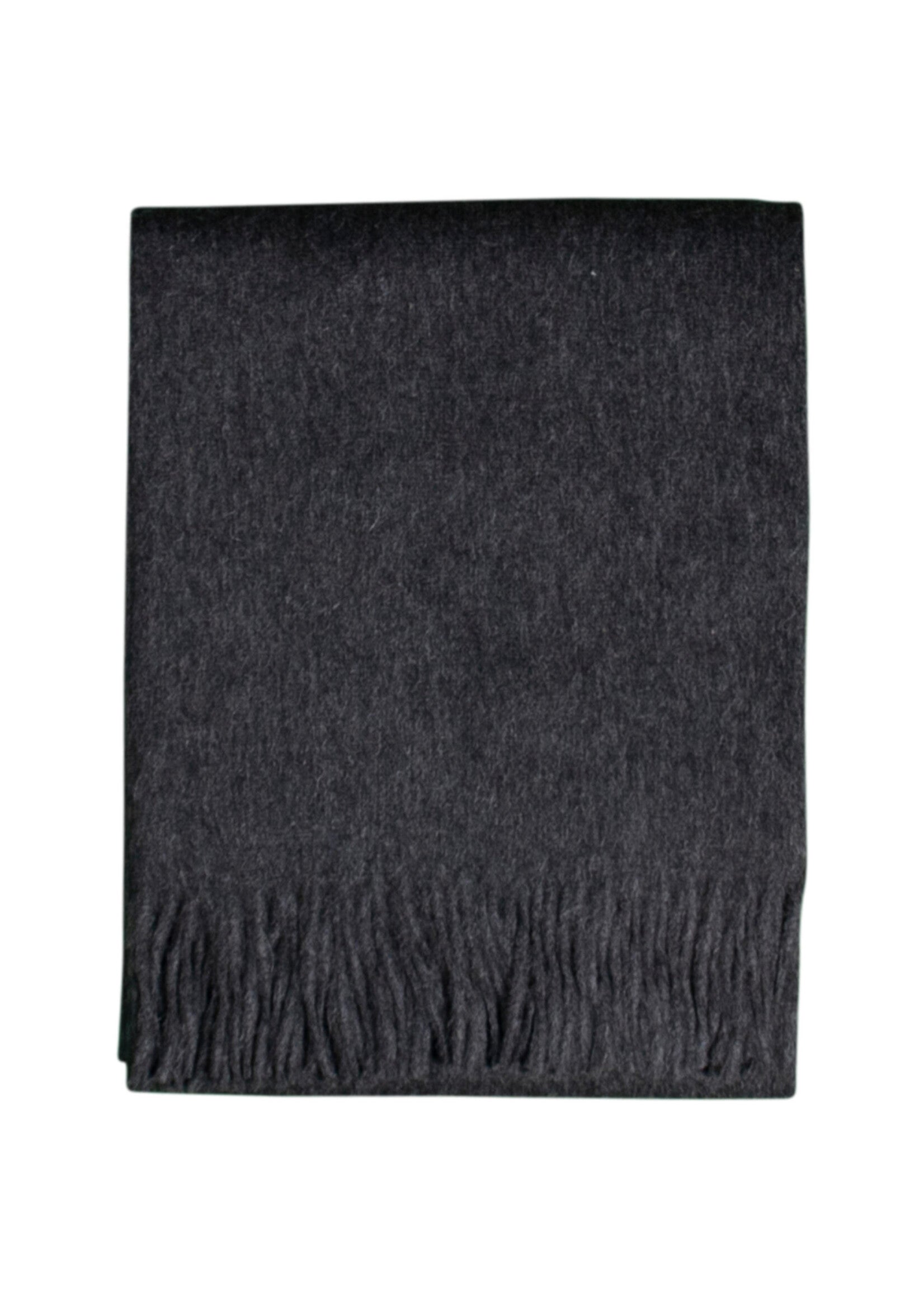 Plaid Laine Alpaga Gris Anthracite