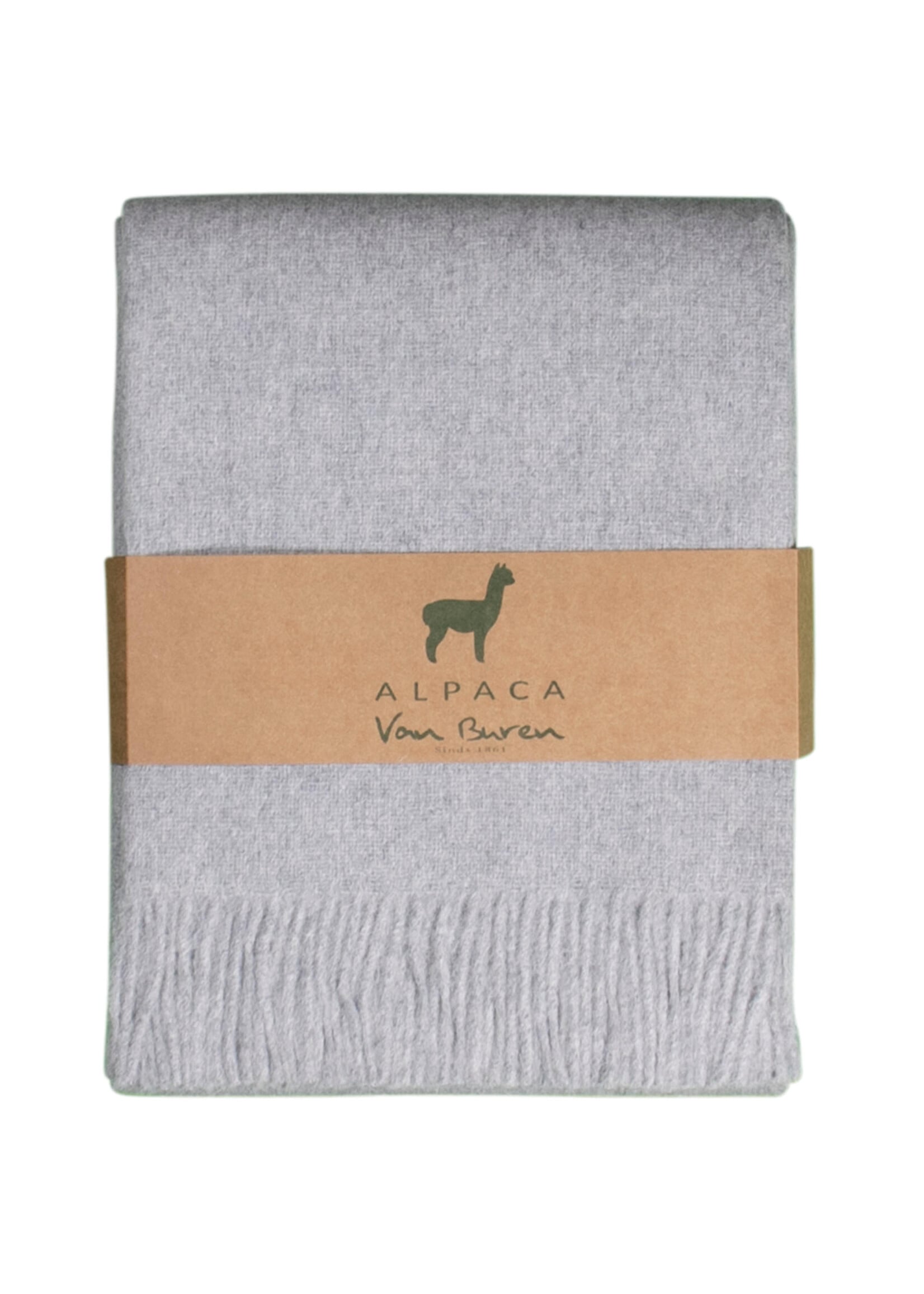 Plaid Laine Alpaga Gris Clair