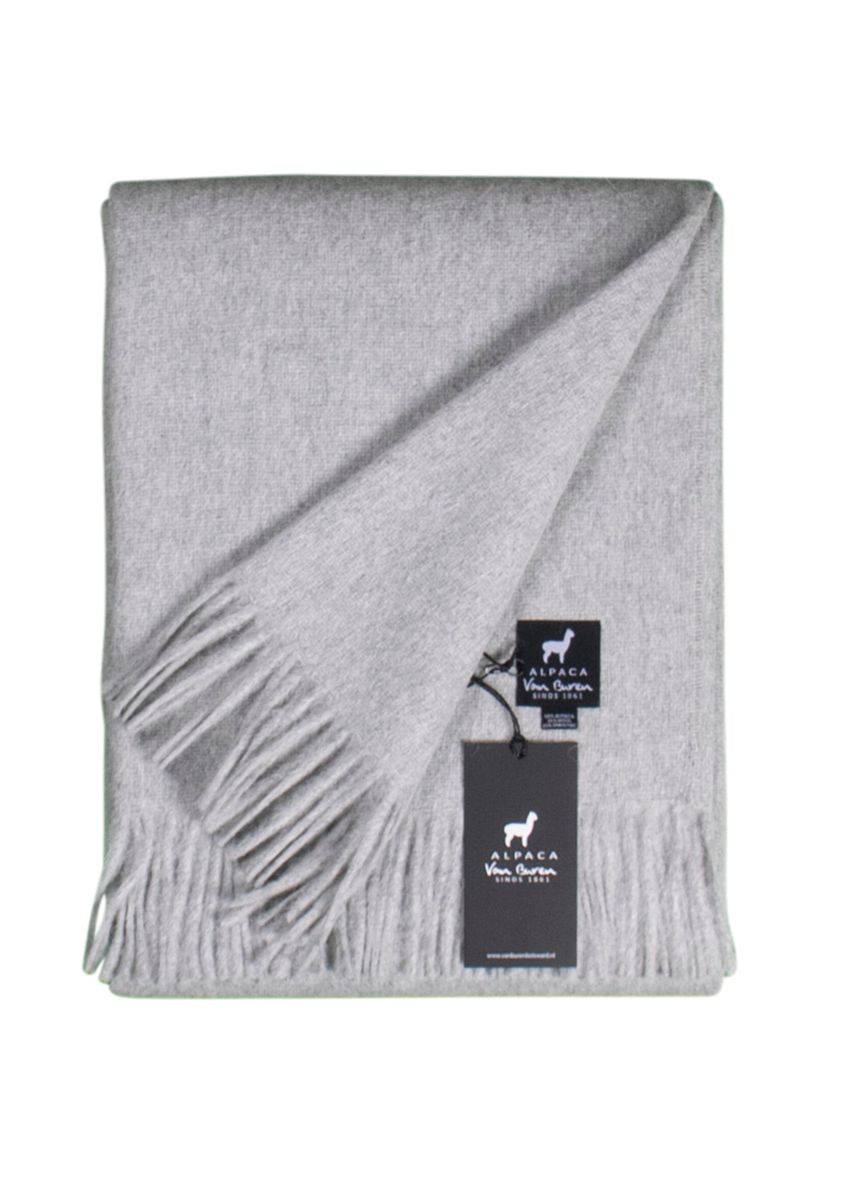 Plaid Laine Alpaga Gris Clair