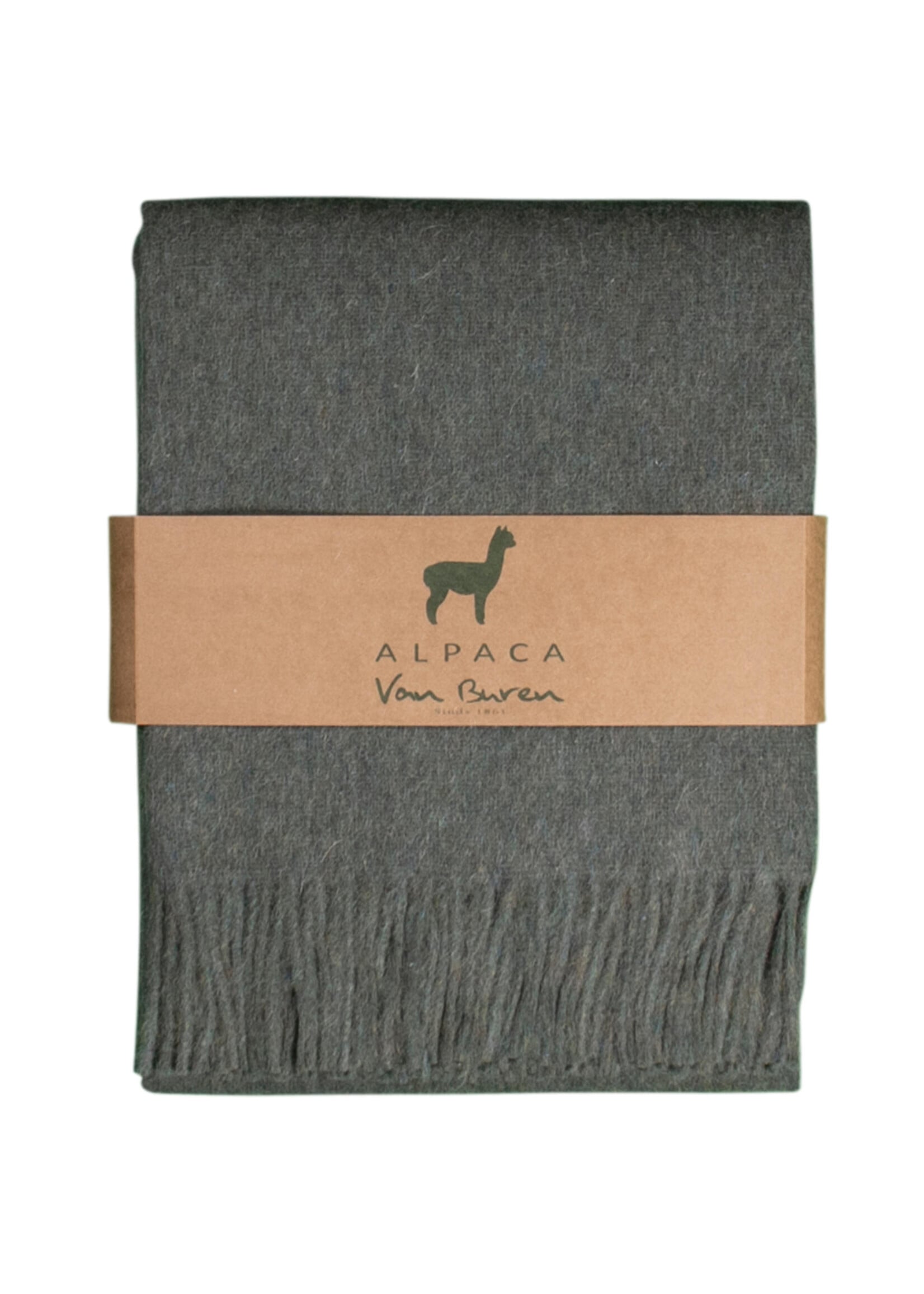 Plaid Laine Alpaga Vert Foncé