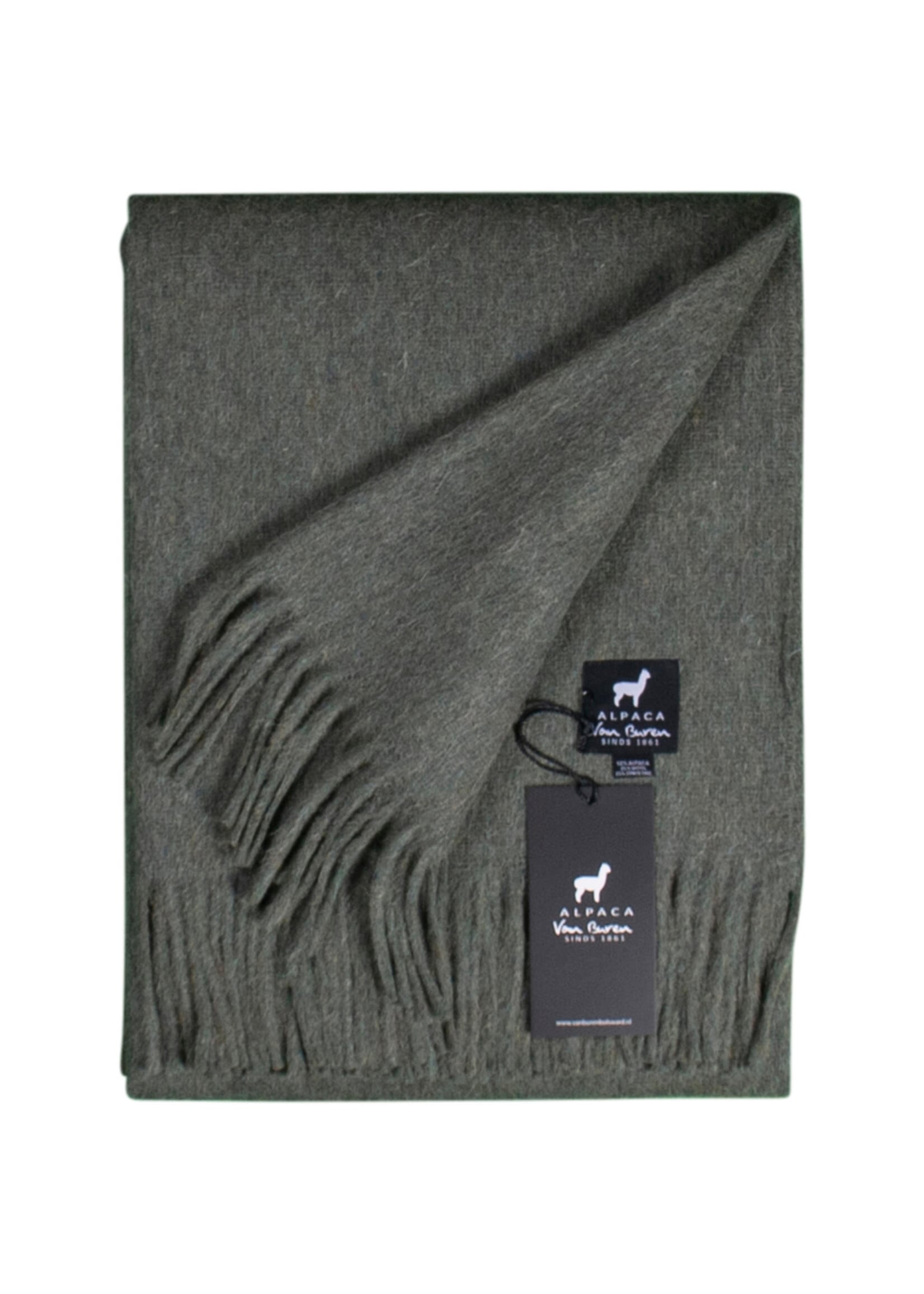 Plaid Laine Alpaga Vert Foncé