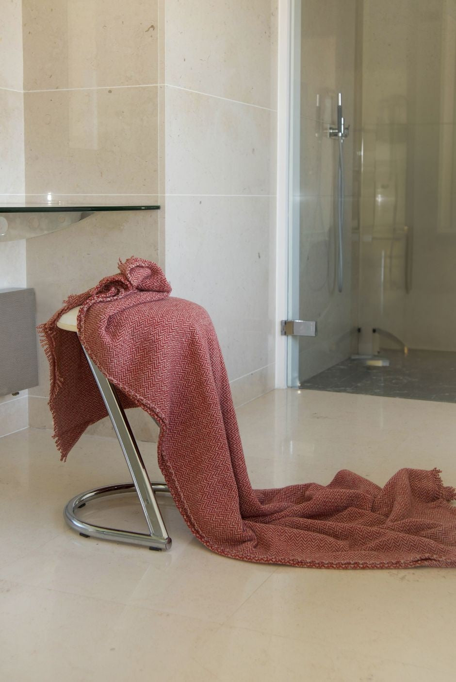 Plaid en laine rouge