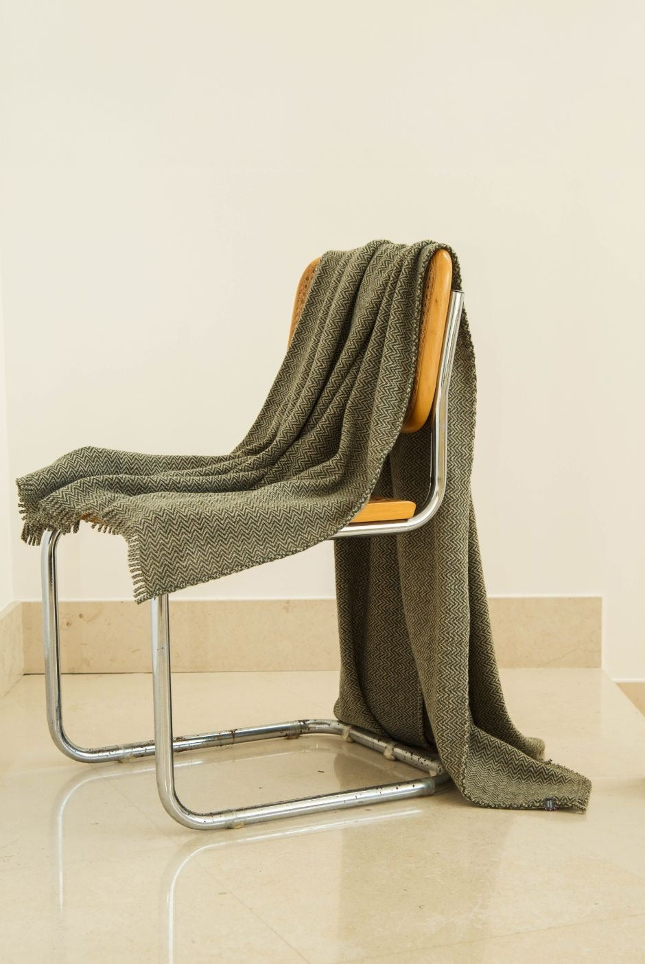 Plaid en laine vert