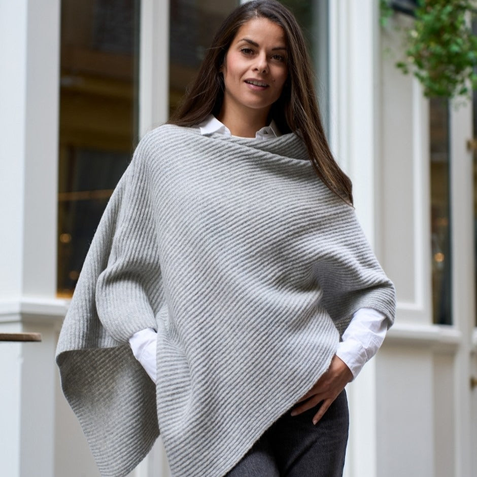 Poncho plaid made in France femme