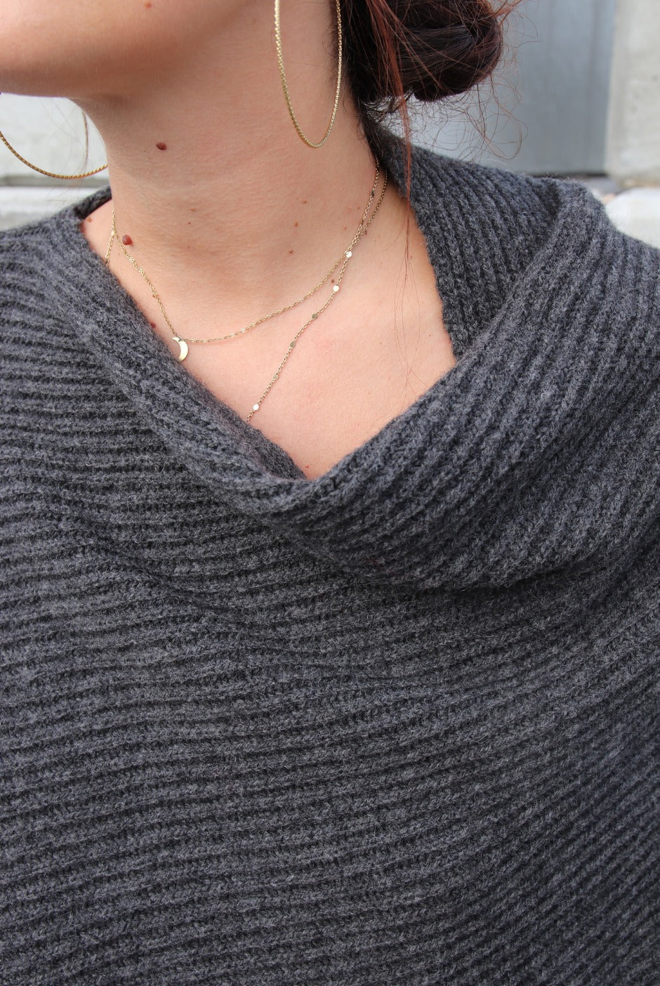 Poncho plaid made in France femme