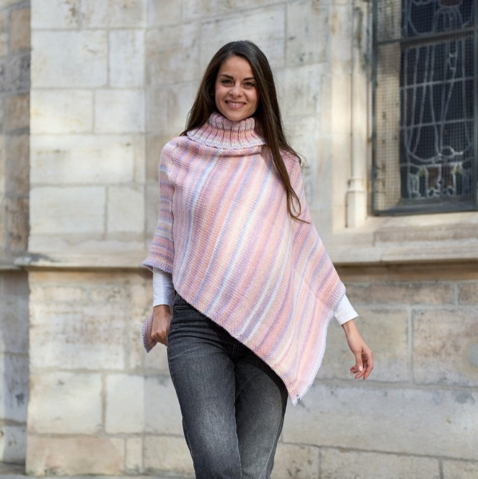 Poncho plaid made in france