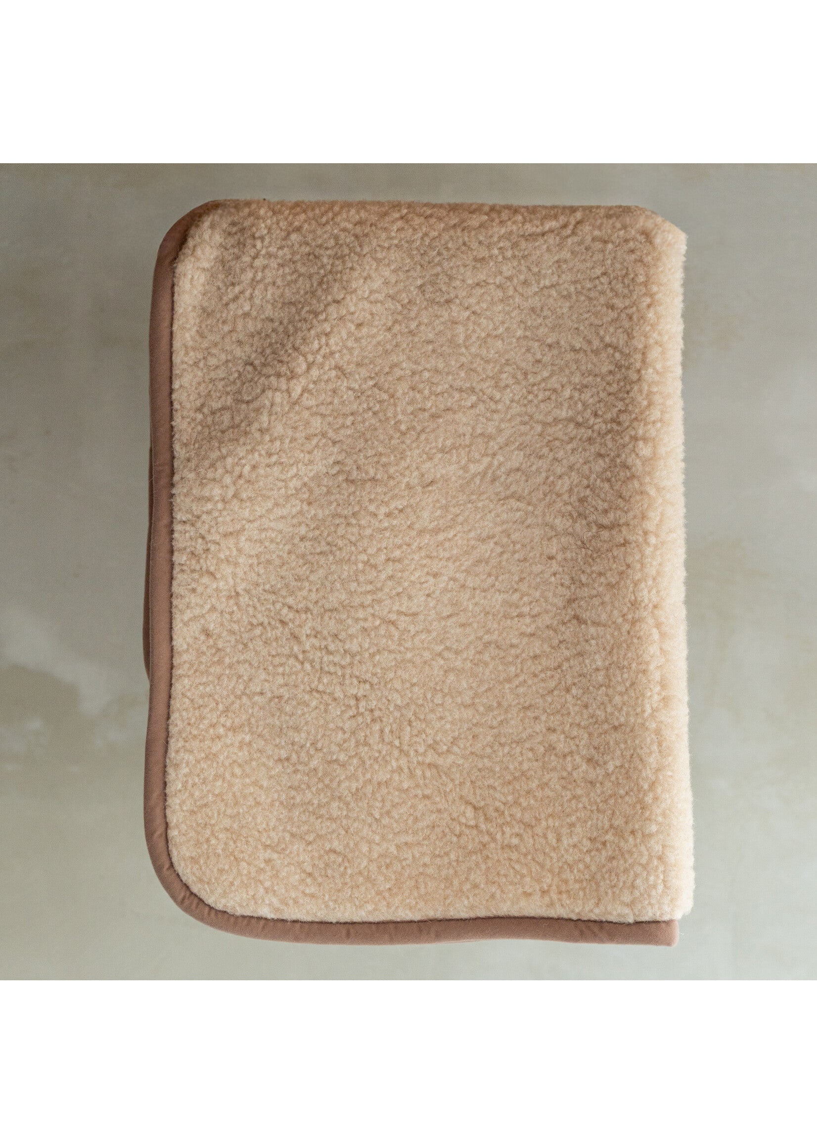 Couverture Bébé Laine de Mouton Camel