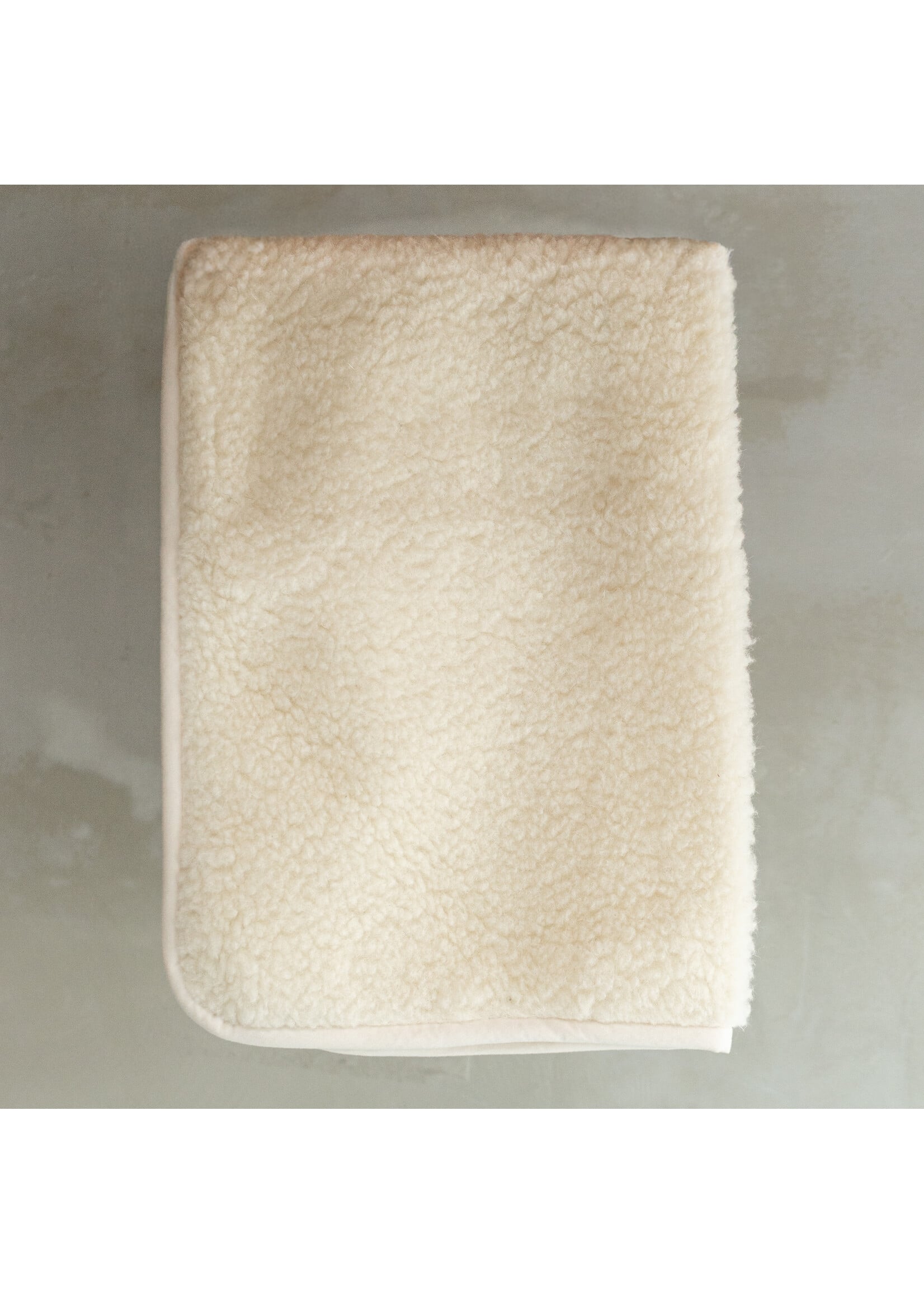 Couverture Bébé Laine de Mouton Blanc Cassé