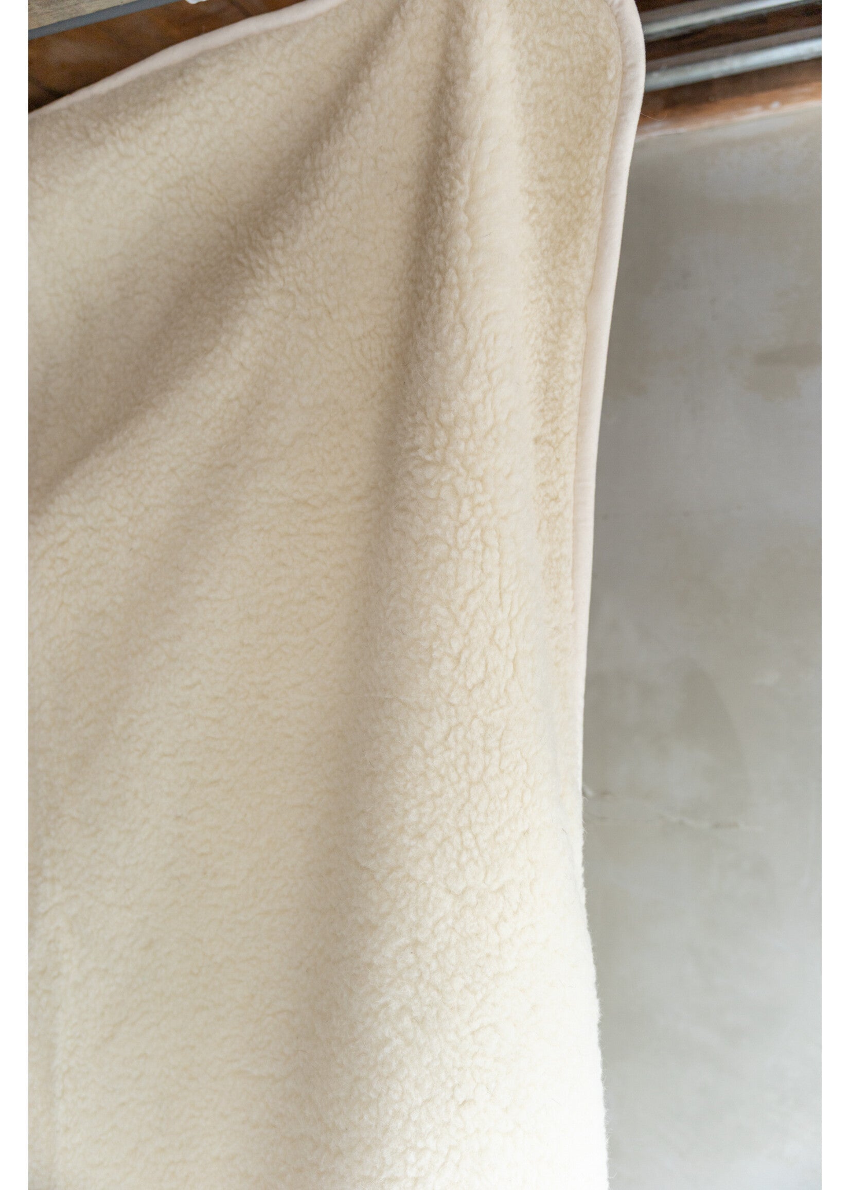 Plaid Laine de Mouton Blanc Cassé