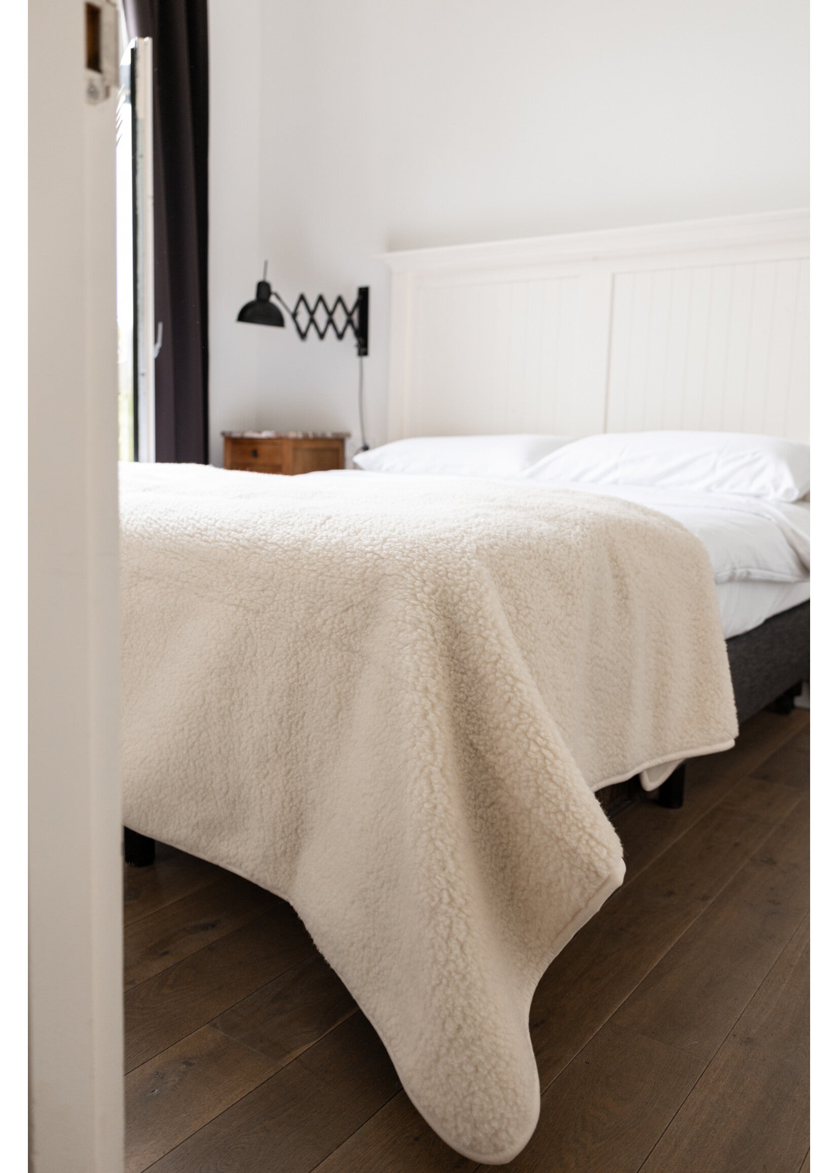 Plaid Laine de Mouton Blanc Cassé