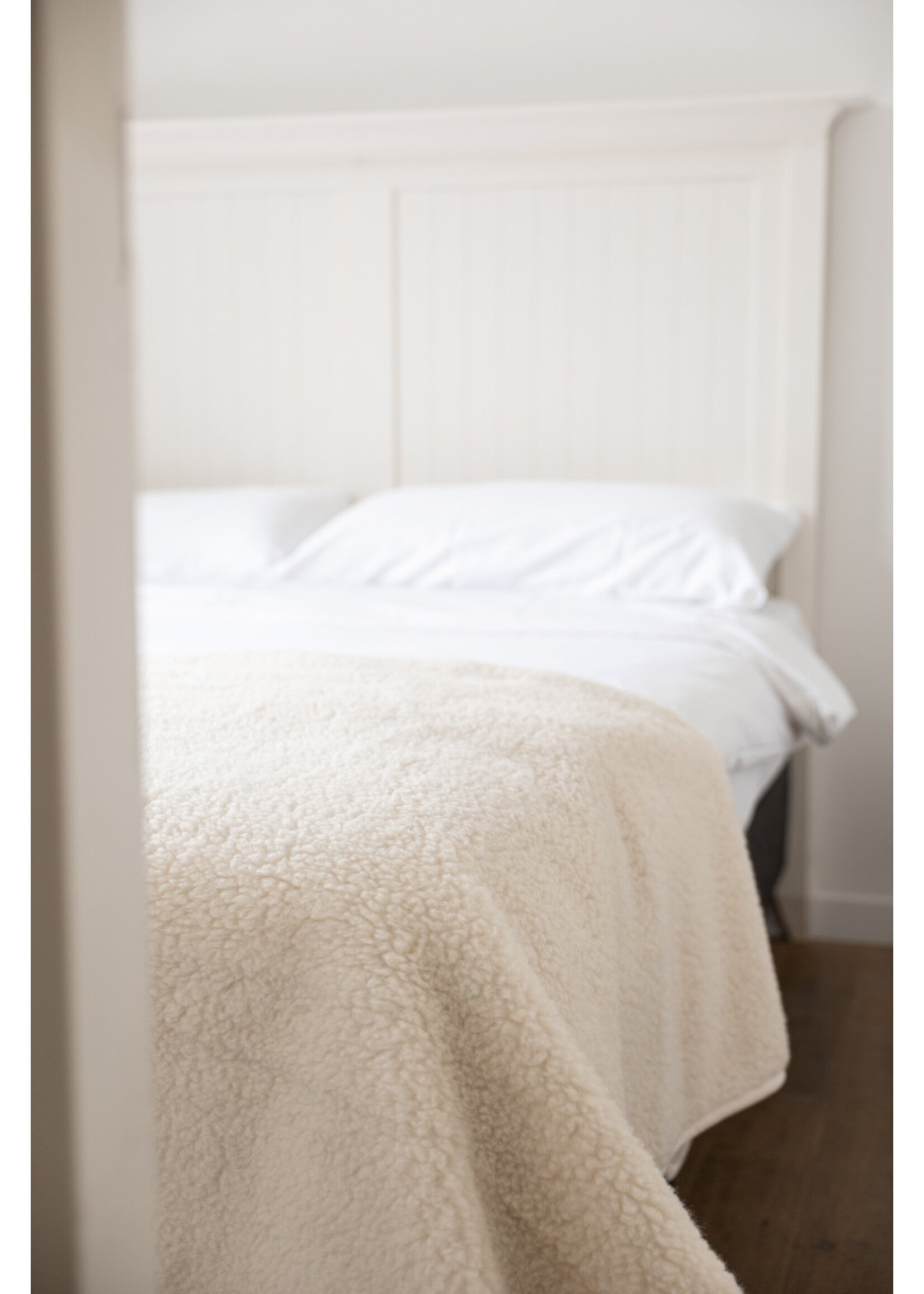 Plaid Laine de Mouton Blanc Cassé